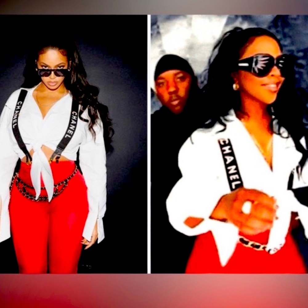 Lil kim 90s rap suspenders
